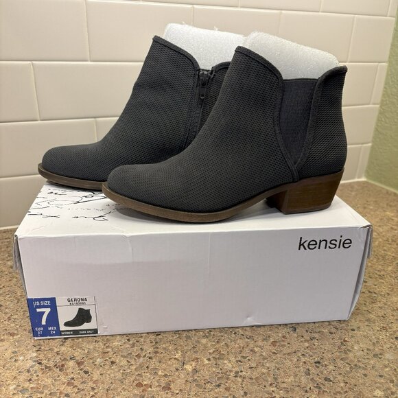 Kensie Women's Dark Grey Gerona Ankle Boots - Picture 1 of 7